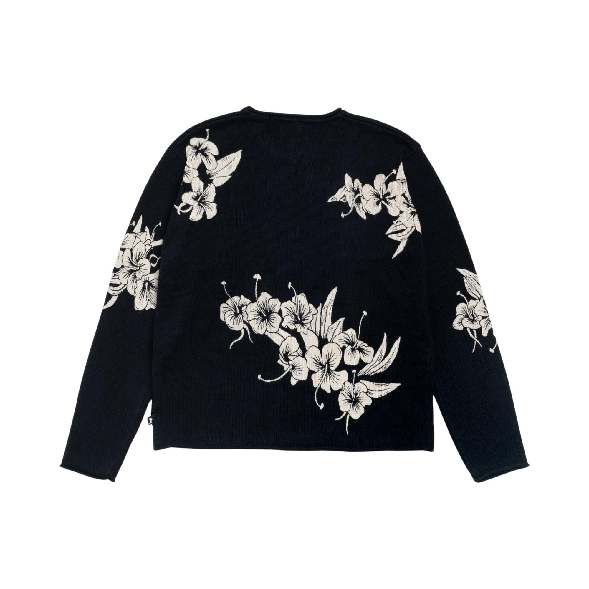 Buy Stussy Floral Roll Neck Sweater 'Black' - 117295 BLAC | GOAT