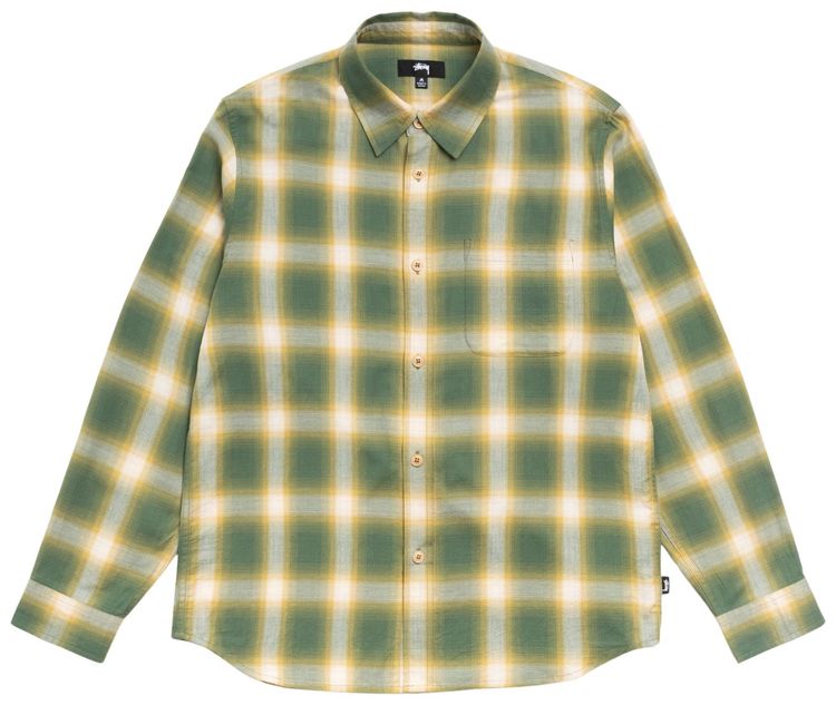 Stussy Beach Ombre Plaid Shirt Green