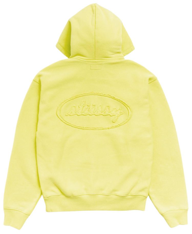 Stussy Cursive Applique Zip Hoodie Lime