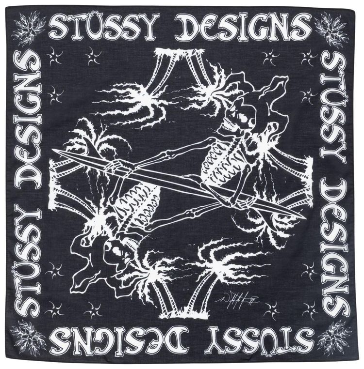Stussy Surf Joker Bandana Black