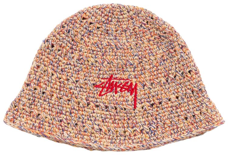 Stussy Hemp Stock Knit Bucket Hat Multi Tan