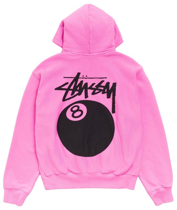 Stussy 8 Ball Hoodie Garment Dyed Pink