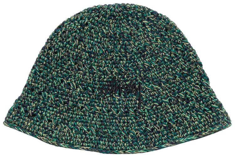 Stussy Hemp Stock Knit Bucket Hat Multi Green