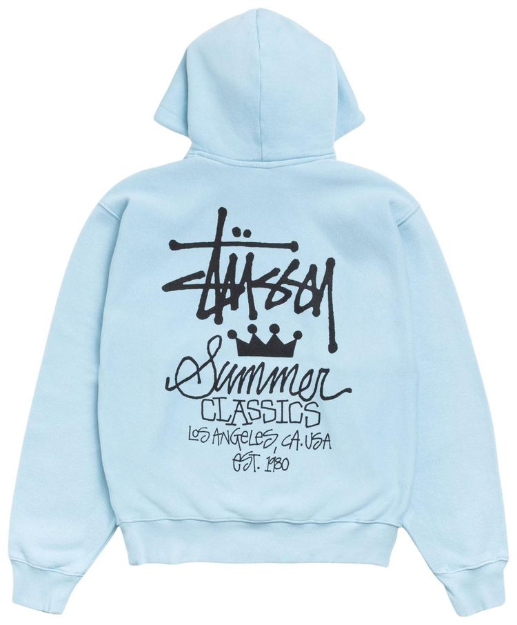 Stussy Summer Classics Hoodie Garment Dyed Sky Blue