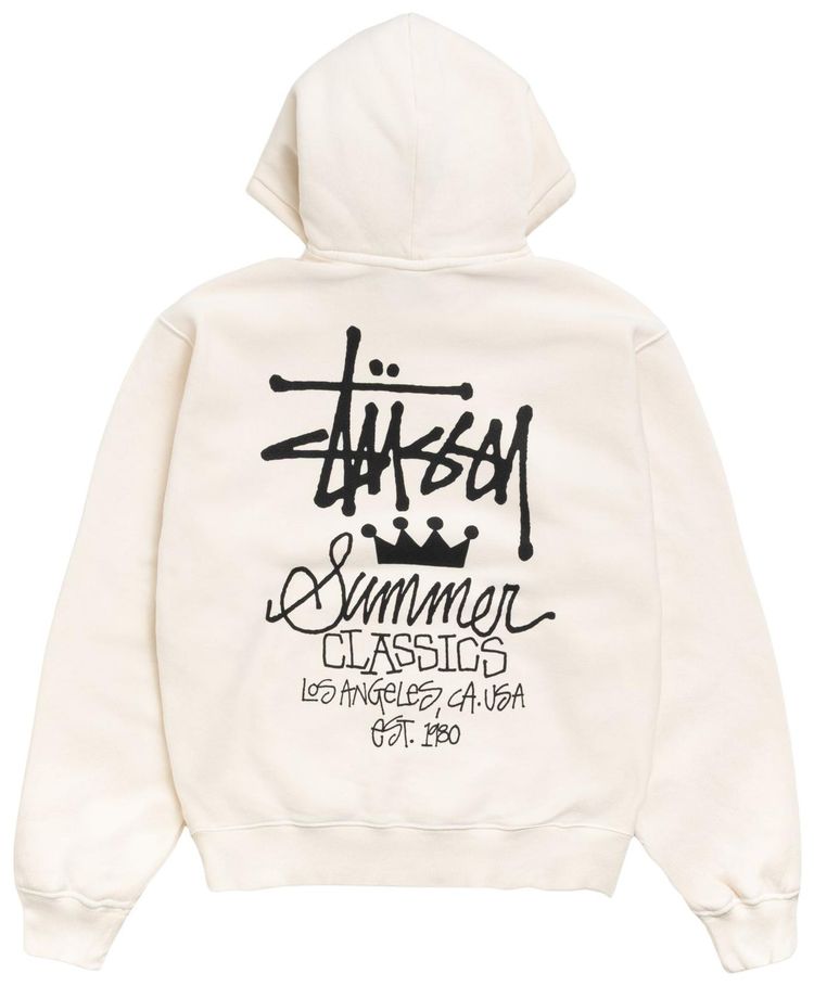 Stussy Summer Classics Hoodie Garment Dyed Bone