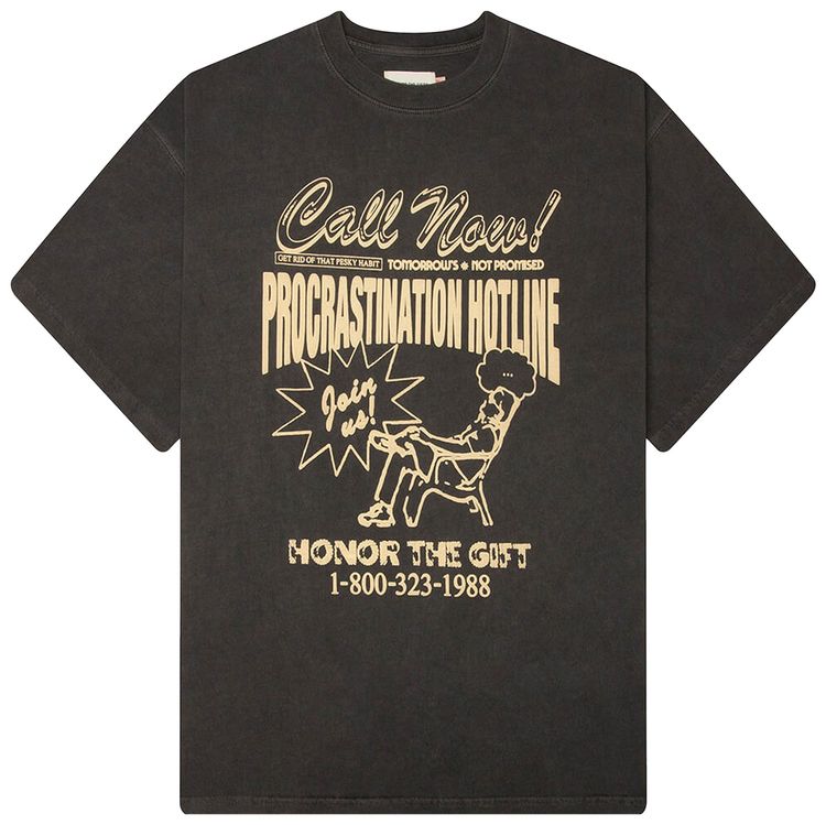 Honor The Gift Procastination Hotline Short Sleeve Black
