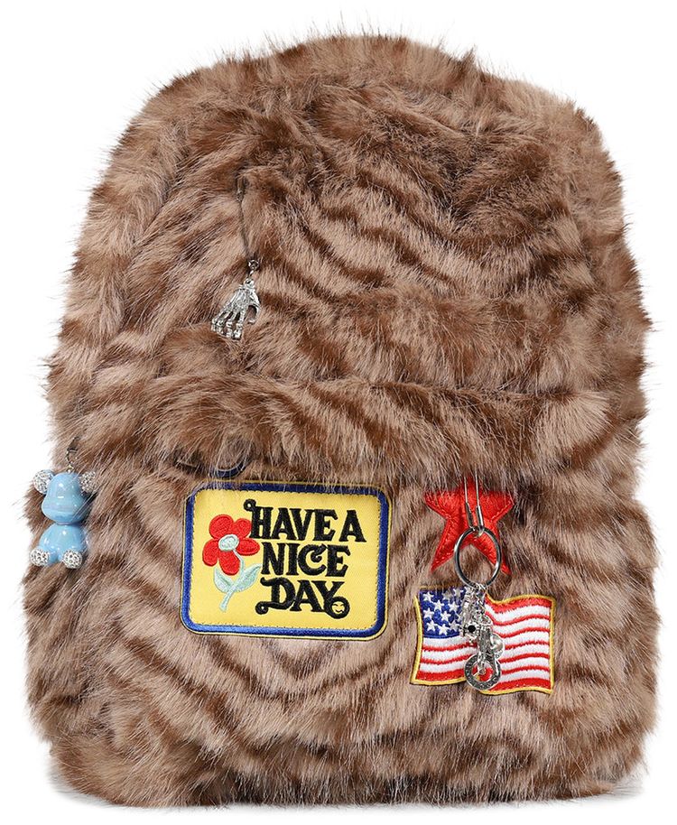 FNK Studios Skip Class Mini Bag BrownBlackWhite Fur
