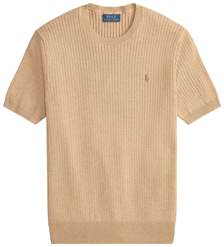 Polo Ralph Lauren Short Sleeve Pullover Sweater Camel Melange