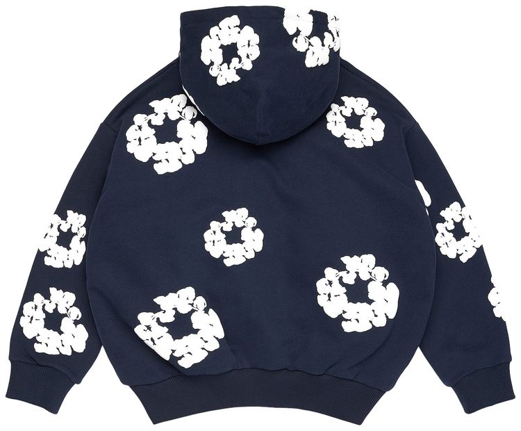 Denim Tears Cotton Wreath Zip Hoodie Navy