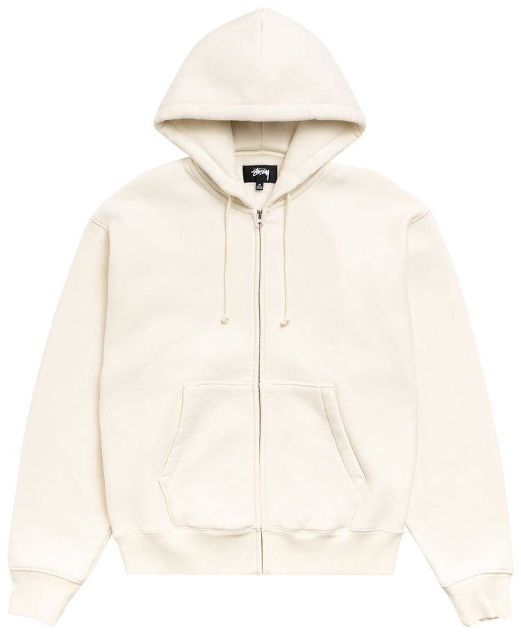Stussy Cursive Applique Zip Hoodie Natural