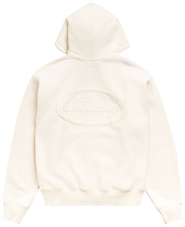 Stussy Cursive Applique Zip Hoodie Natural