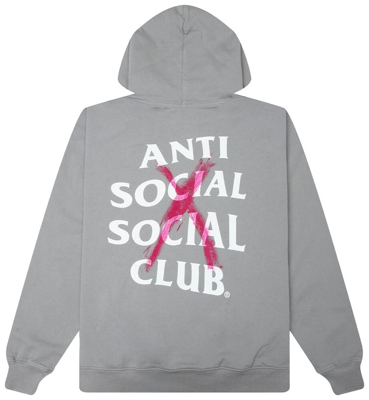 Anti Social Social Club Cancelled Hand Painted Hoodie Grey
