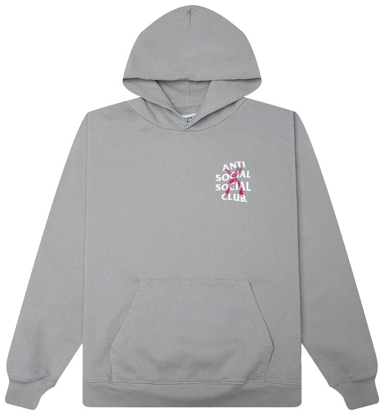 Anti Social Social Club Cancelled Hand Painted Hoodie Grey