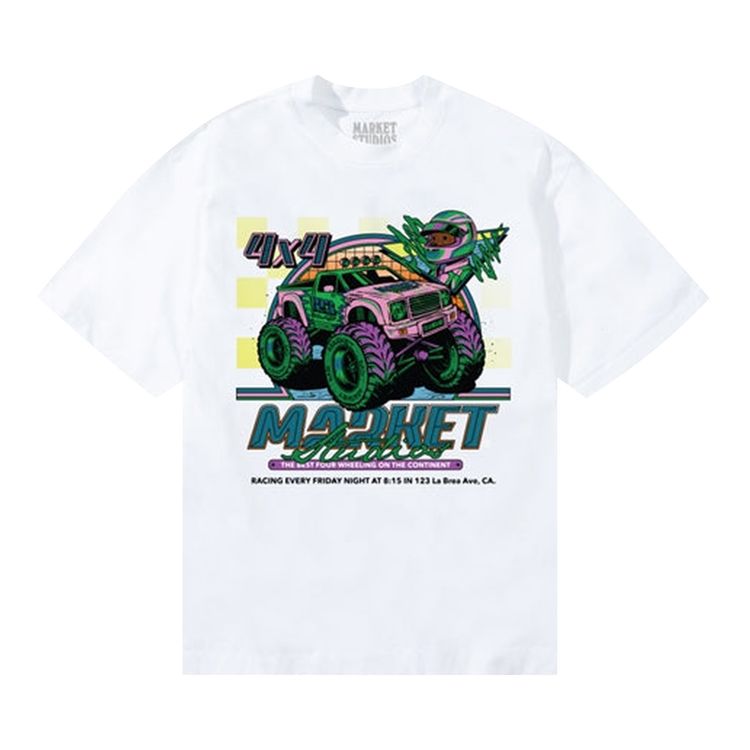 Market Monster Truck Rally T Shirt White