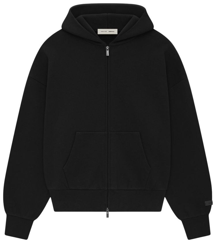Fear of God Essentials Classic Zip Up Hoodie Vintage Black