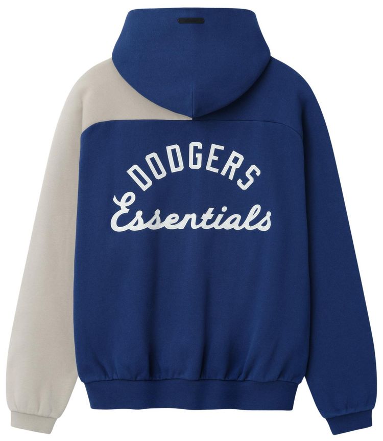 Fear of God Essentials Dodgers Raglan Half Zip Sport Hoodie Estate Blue Seal