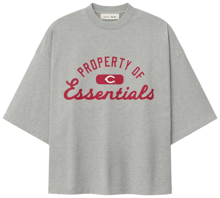 Fear of God Essentials Reds Merch Tee Concrete Heather