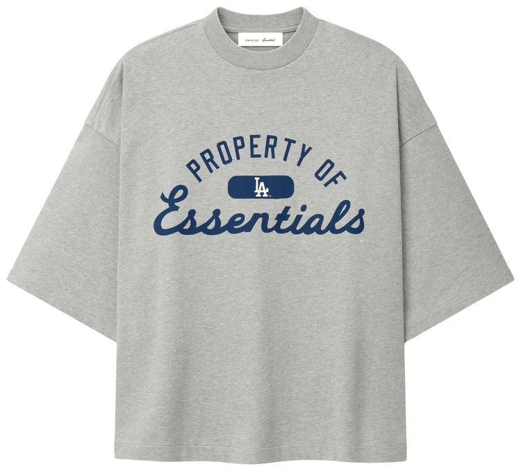 Fear of God Essentials Dodgers Merch Tee Concrete Heather