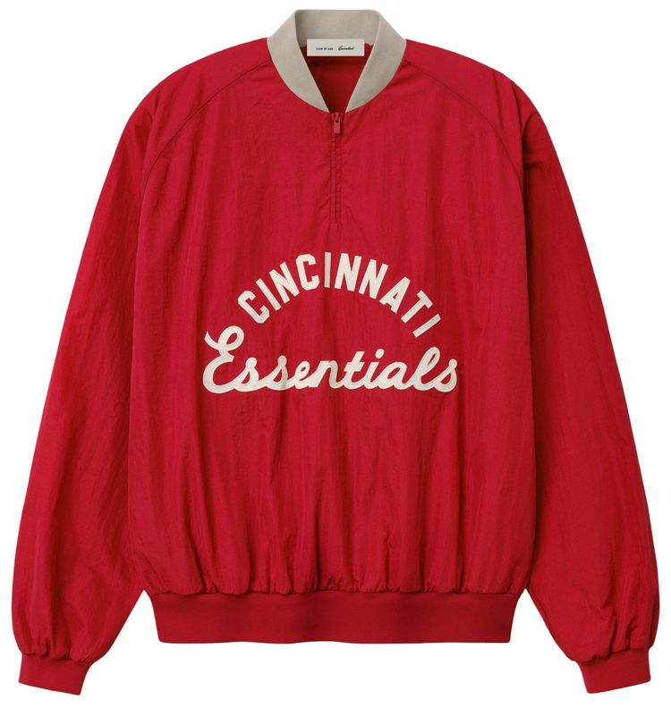 Fear of God Essentials Reds Half Zip Pullover Stone Red Seal Rib
