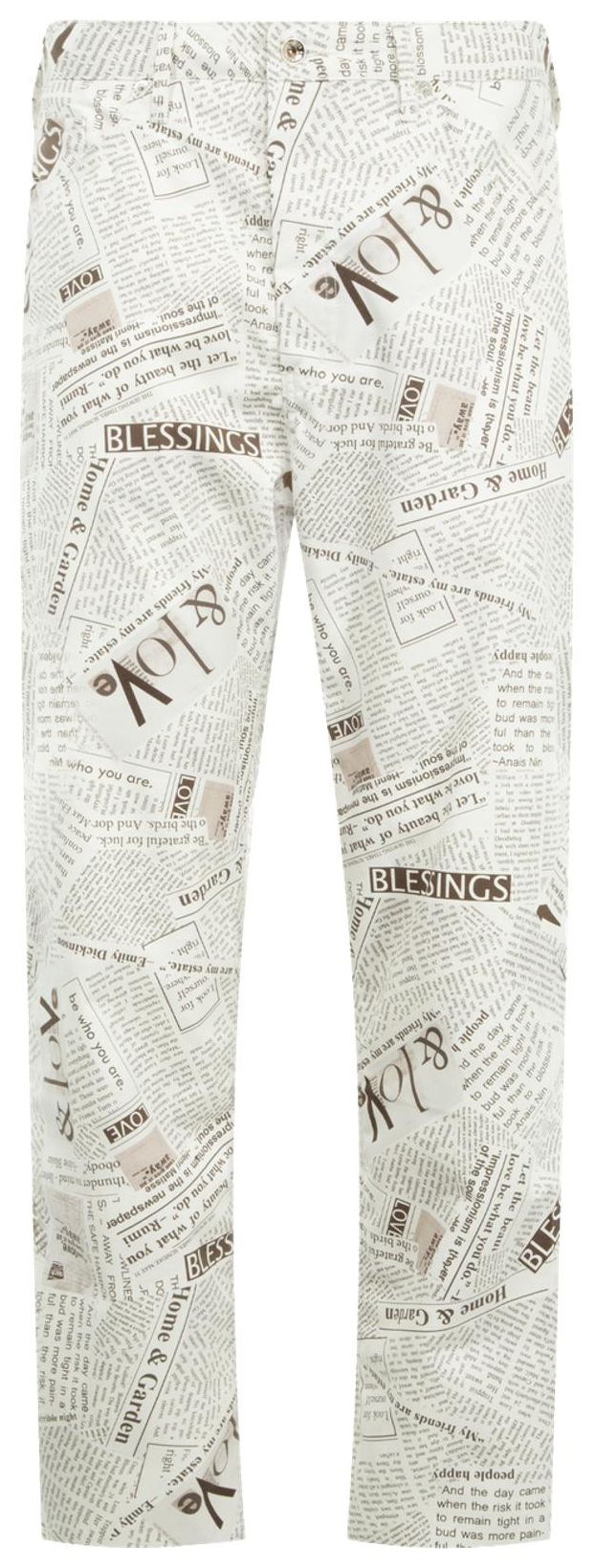 Engineered Garments RF Jeans White Newspaper Print