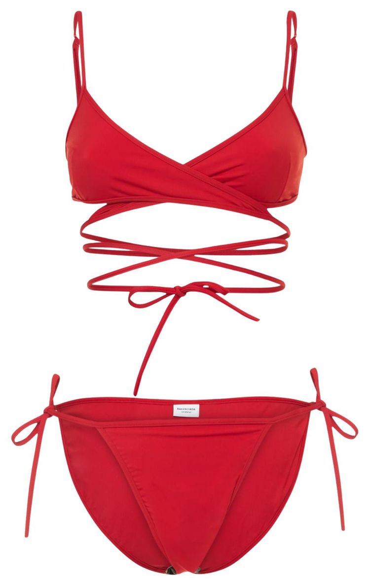 Balenciaga Wrap Around Bikini Set Red