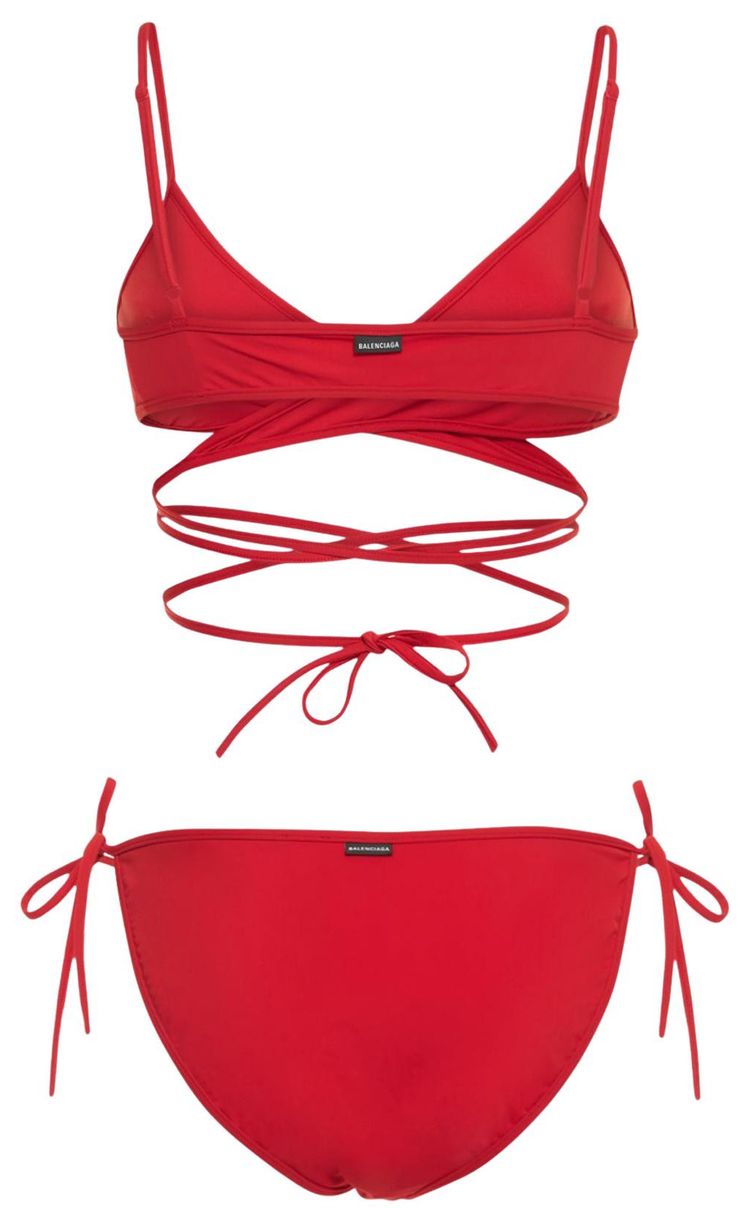Balenciaga Wrap Around Bikini Set Red