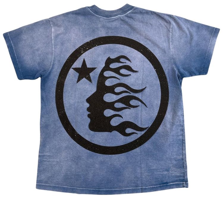 Hellstar Rhinestones Classic Logo T Shirt Blue