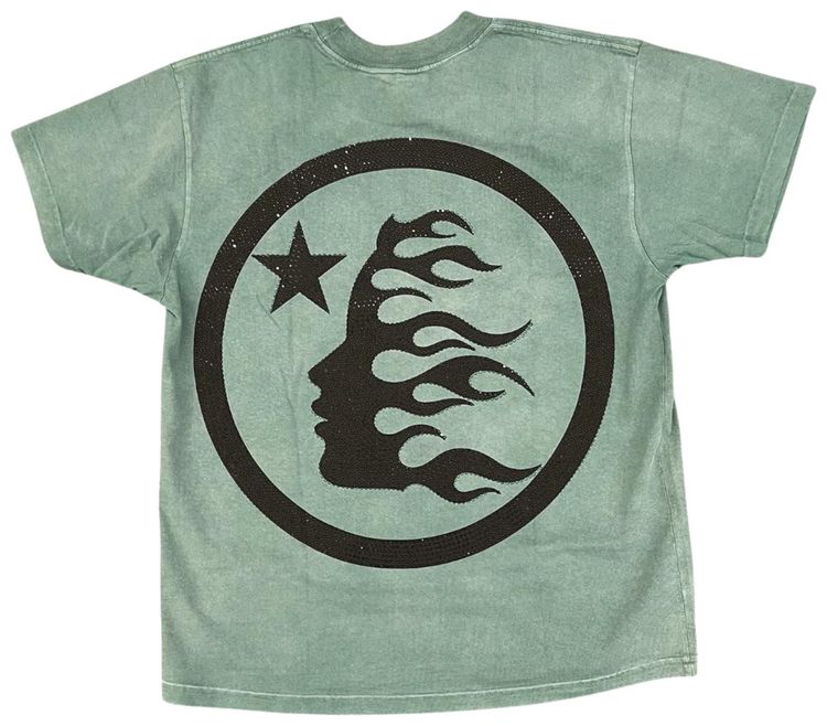Hellstar Rhinestones Classic Logo T Shirt Green