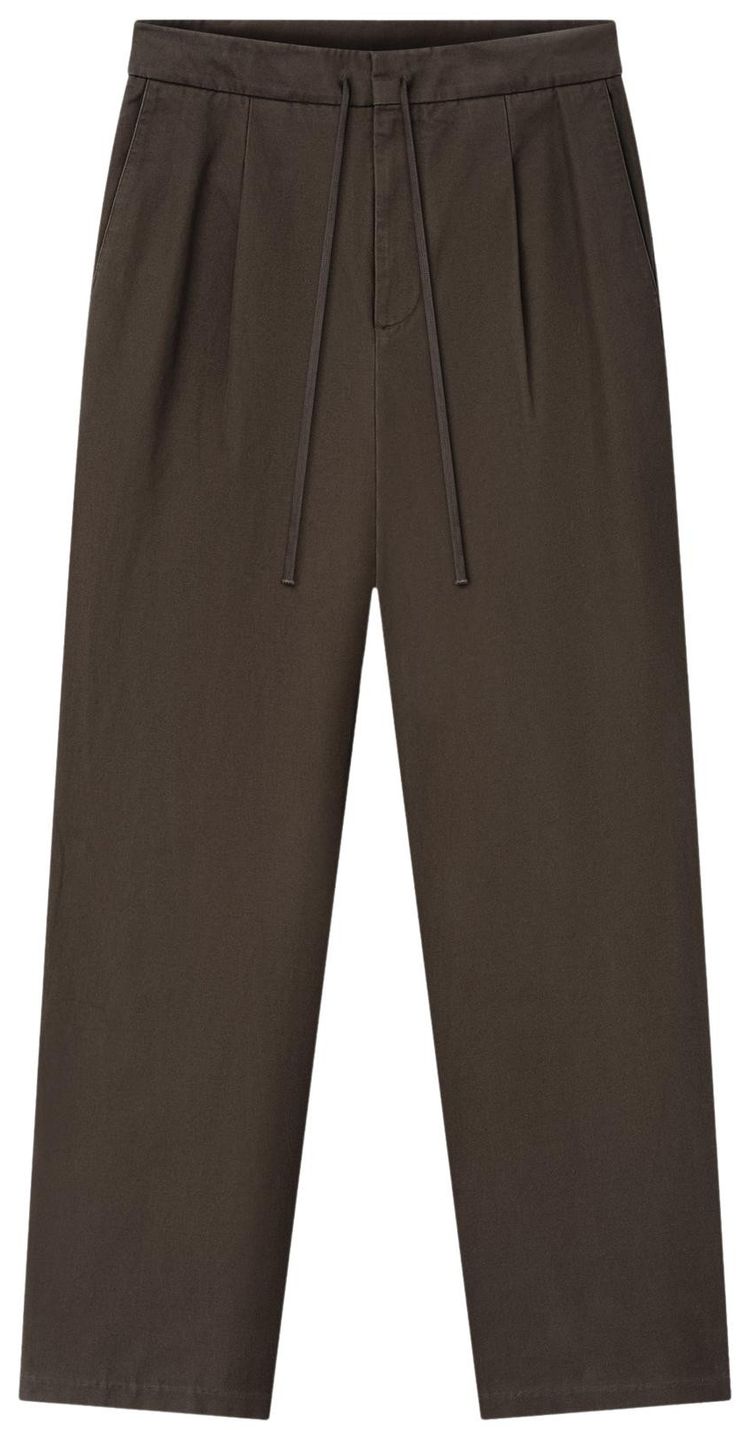 Fear of God Essentials Cotton Canvas Pleat Front Pant Brown