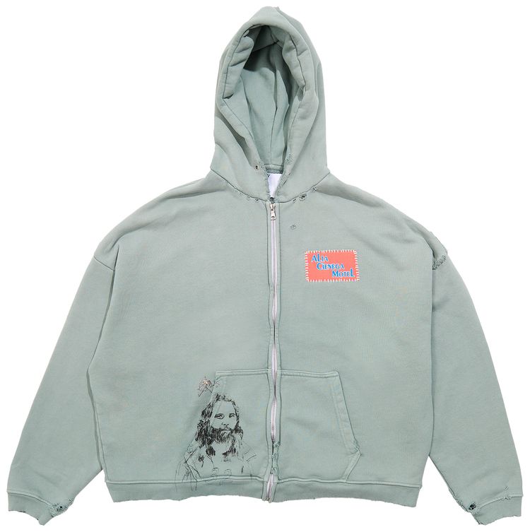 Paly Hollywood Alta Cienega Zip Hooded Sweatshirt Green