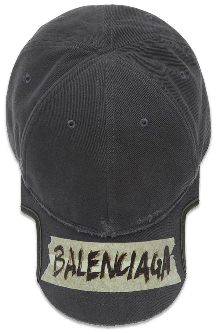 Balenciaga Cap Faded Washed Black