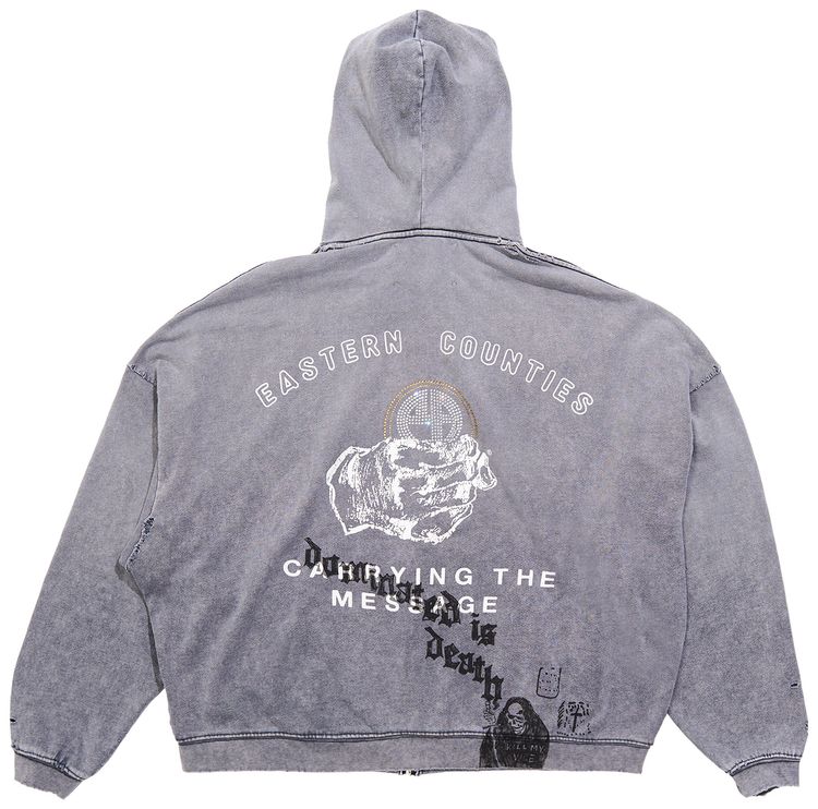 Paly Hollywood Carrying The Message Zip Hooded Sweatshirt Grey