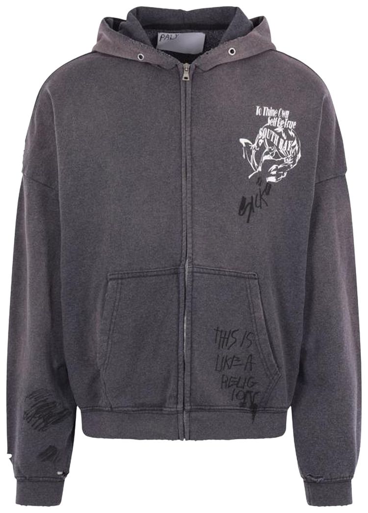 Paly Hollywood Carrying The Message Zip Hooded Sweatshirt Black