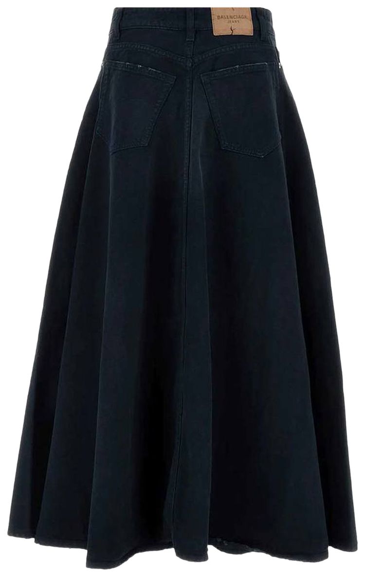 Balenciaga Godet Maxi Skirt NavyDirty Dark Blue