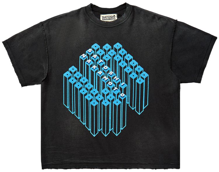 Satoshi Nakamoto Gridlock T Shirt Washed Black