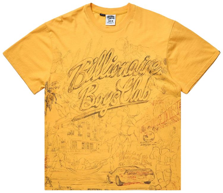 Billionaire Boys Club BB Sketch T Shirt Pale Marigold