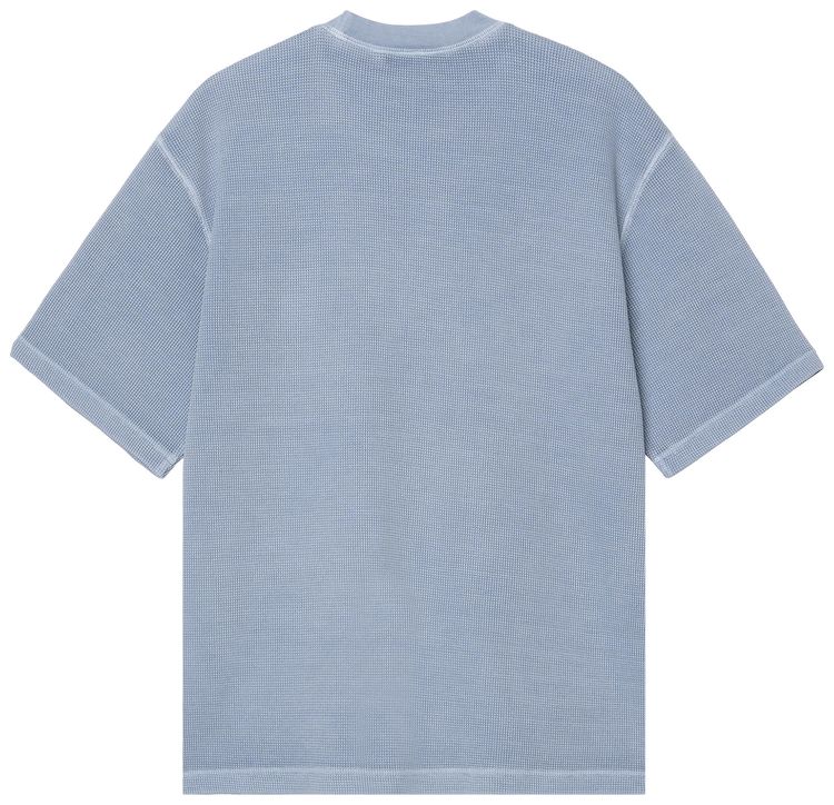 Carhartt WIP Nelson Waffle T Shirt Gentle Blue Garment Dyed
