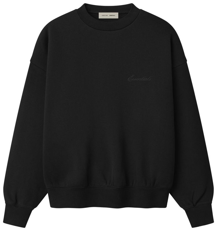 Fear of God Essentials Signature Classic Crewneck Sweatshirt Vintage Black