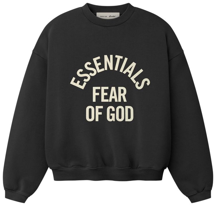 Fear of God Essentials Campus 90s Crewneck Sweatshirt Faded Black