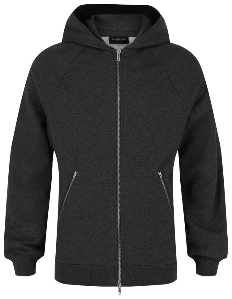 Balenciaga Logo Hoodie Dark Heather GreyBlack