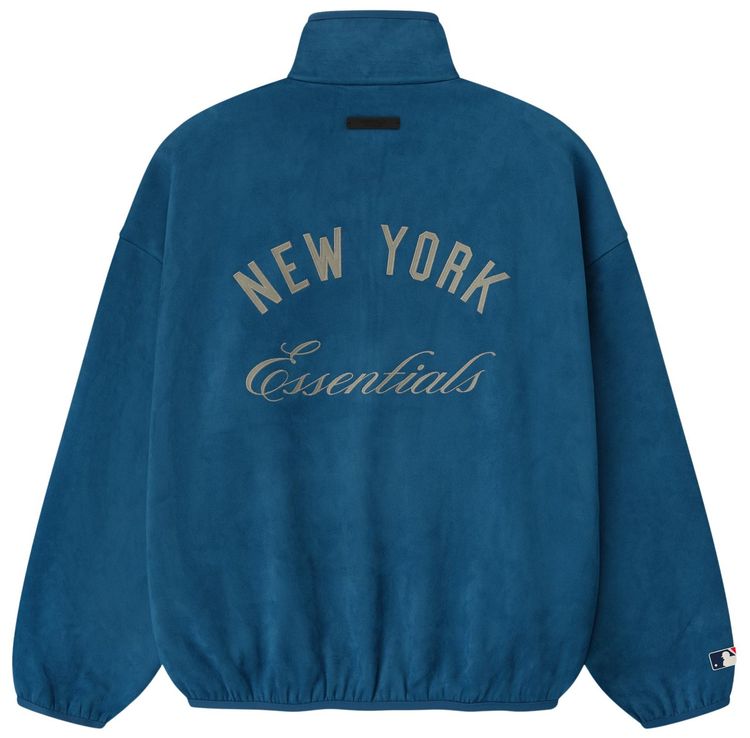 Fear of God Essentials Mets Suede Fleece Modern Half Zip Blue Sapphire