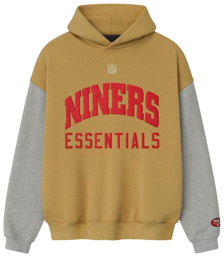 Fear of God Essentials Forty Niners Sport Hoodie Prairie SandConcrete Heather