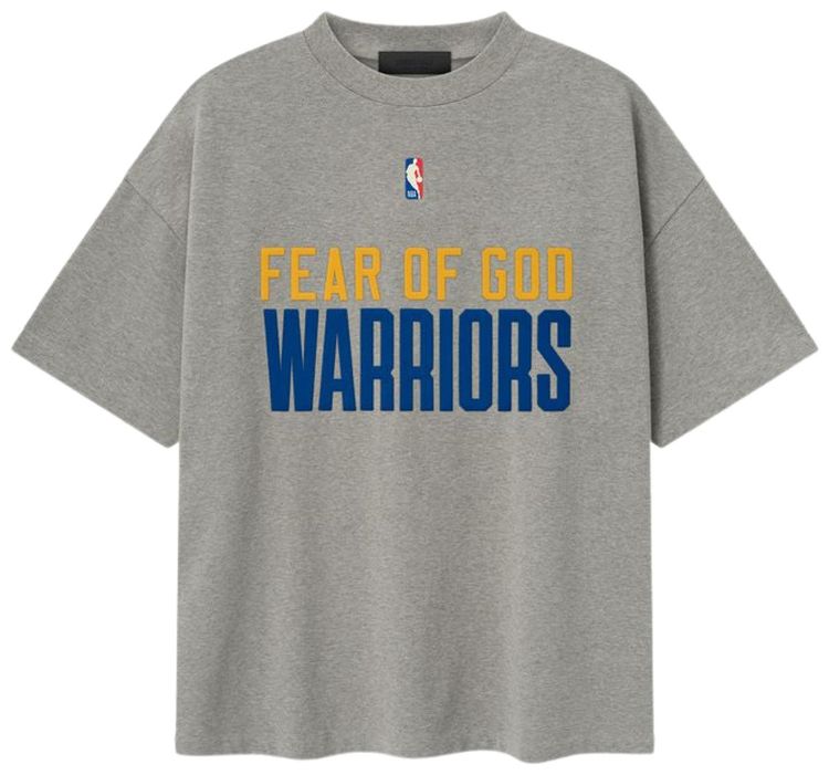 Fear of God Essentials x NBA Warriors 90s Tee Concrete Heather