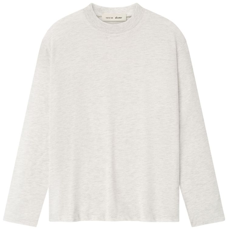 Fear of God Essentials Signature Classic Long Sleeve Tee Oatmeal Heather