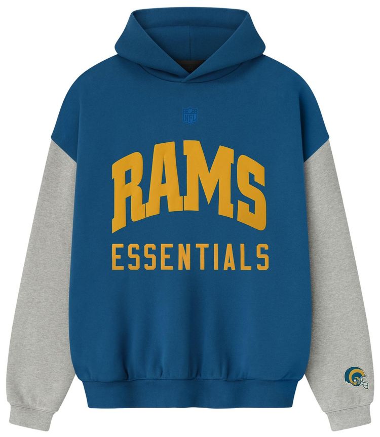 Fear of God Essentials Rams Sport Hoodie Blue Sapphire  Concrete Heather
