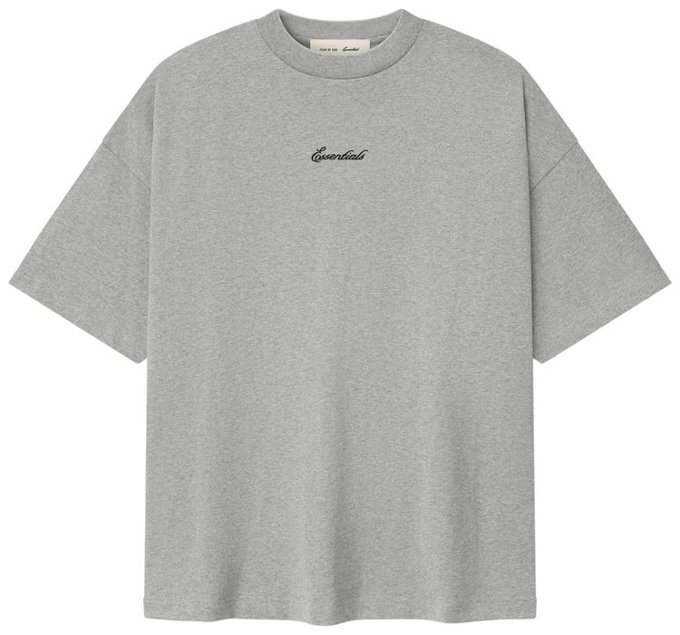 Fear of God Essentials Signature 90s Short Sleeve Tee II Concrete Heather