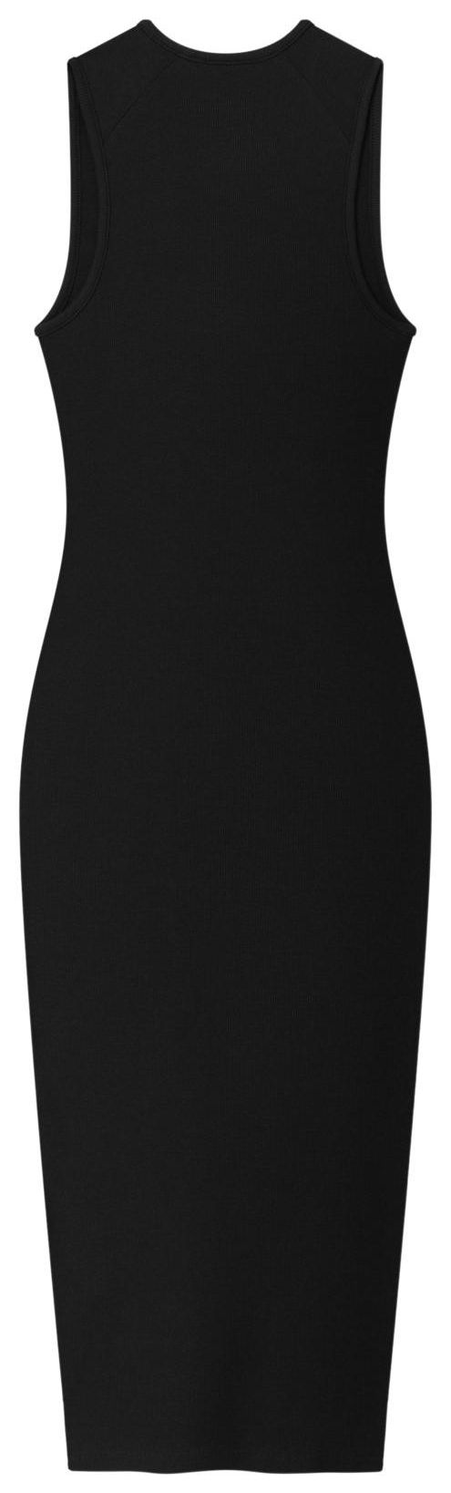 Fear of God Essentials Rib Knit Fitted Long Tank Dress Vintage Black