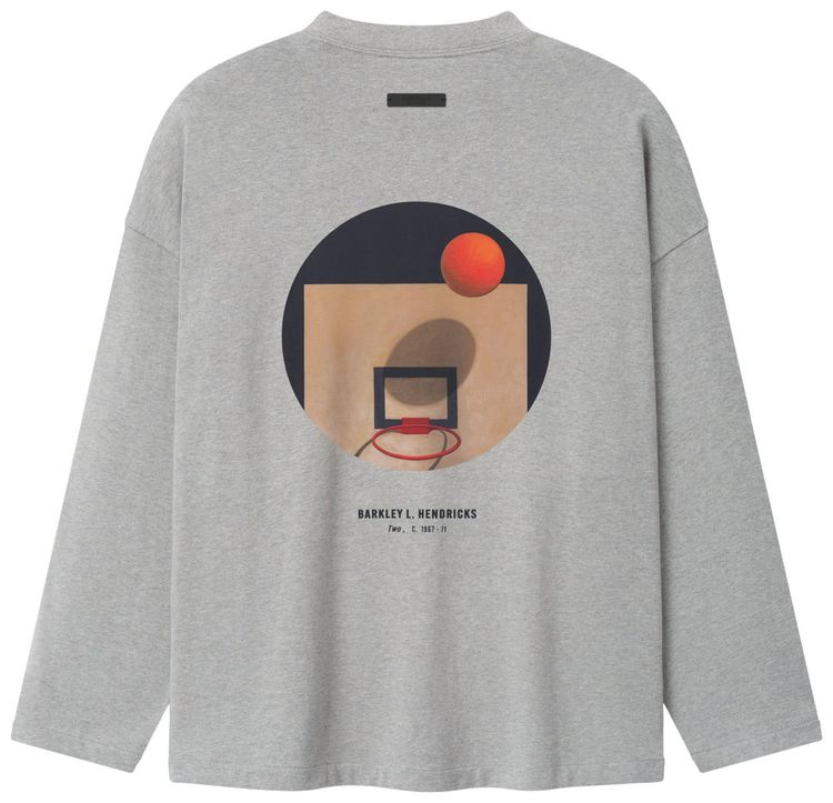 Fear of God Essentials NBA x Barkley Hendricks Long Sleeve V Neck Tee Concrete Heather