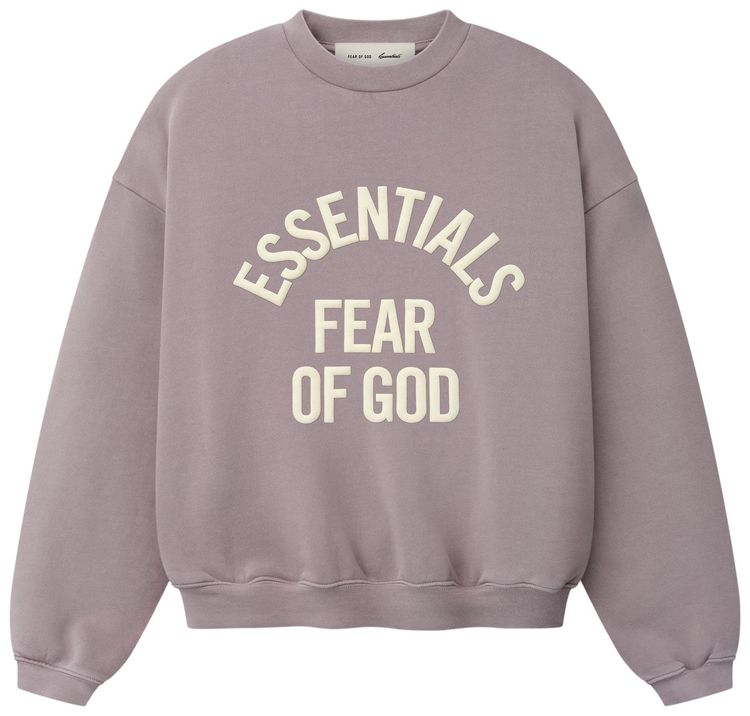 Fear of God Essentials Campus 90s Crewneck Sweatshirt Faded Mauve
