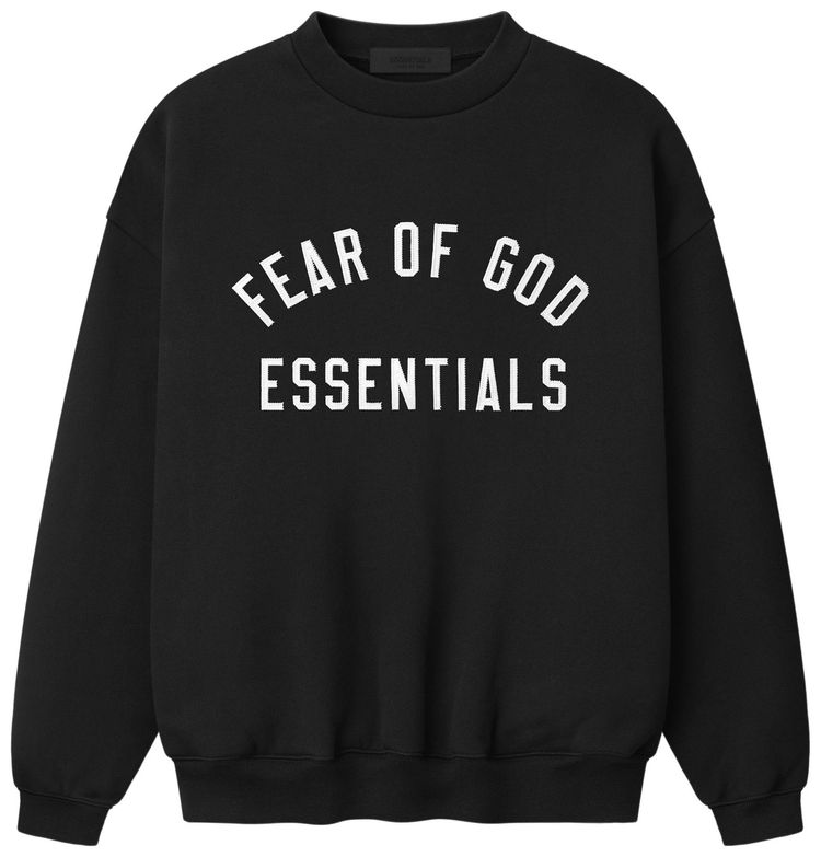 Fear of God Essentials Varsity 90s Crewneck Sweatshirt Vintage Black